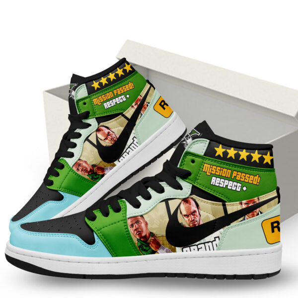 Tubopro Grand Theft Auto AJ1 High Sneakers Shoes For Men And Women - Image 2