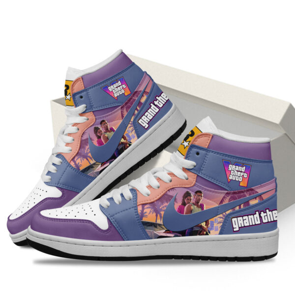 Tubopro Grand Theft Auto VI AJ1 High Sneakers Shoes For Men And Women - Image 3