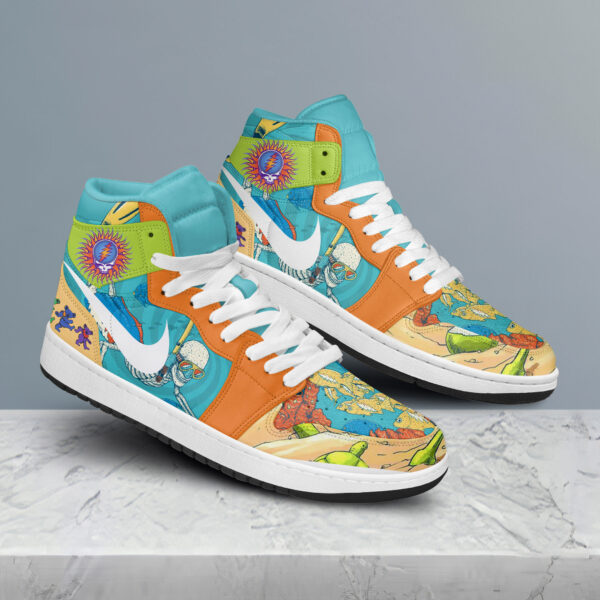 Tubopro Grateful Dead AJ1 High Sneakers Shoes For Men And Women - Image 3
