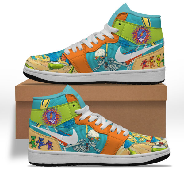 Tubopro Grateful Dead AJ1 High Sneakers Shoes For Men And Women - Image 2