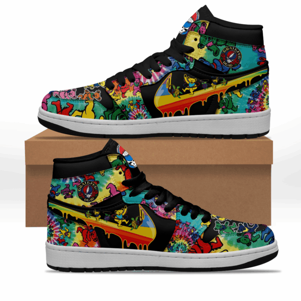 Tubopro Grateful Dead AJ1 High Sneakers Shoes For Men And Women - Image 2