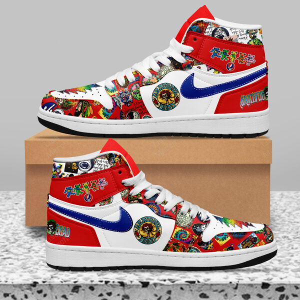 Tubopro Grateful Dead AJ1 High Sneakers Shoes For Men And Women - Image 2