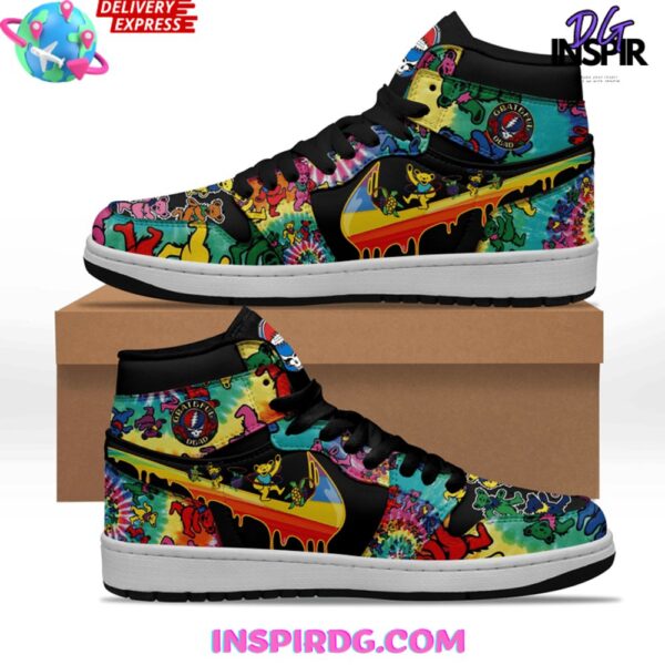 Tubopro Grateful Dead AJ1 High Sneakers Shoes For Men And Women - Image 2