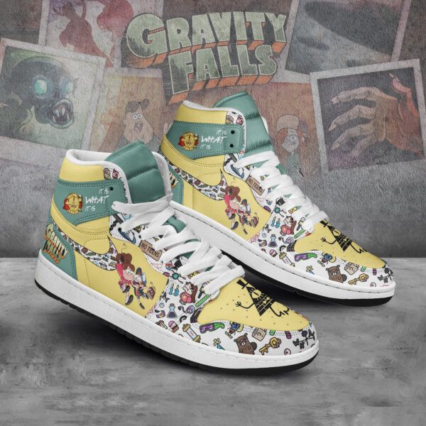 Tubopro Gravity Falls AJ1 High Sneakers Shoes For Men And Women - Image 2