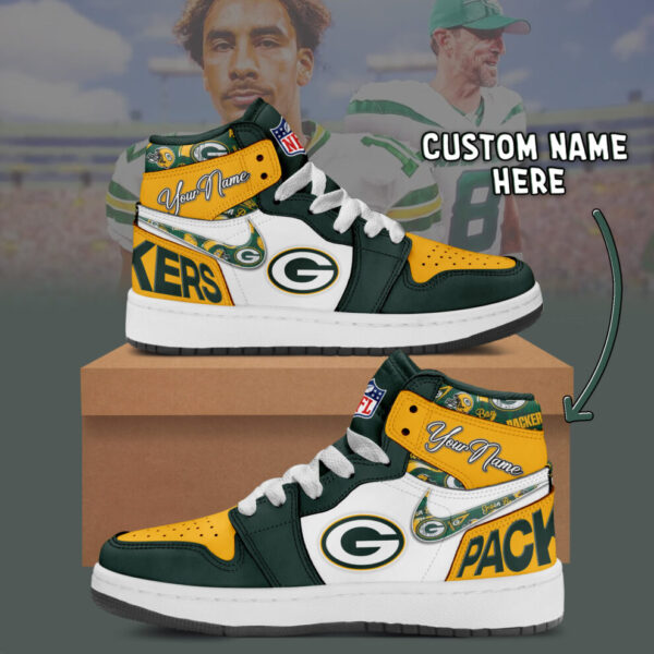 Tubopro Green Bay Packers AJ1 High Sneakers Shoes For Men And Women