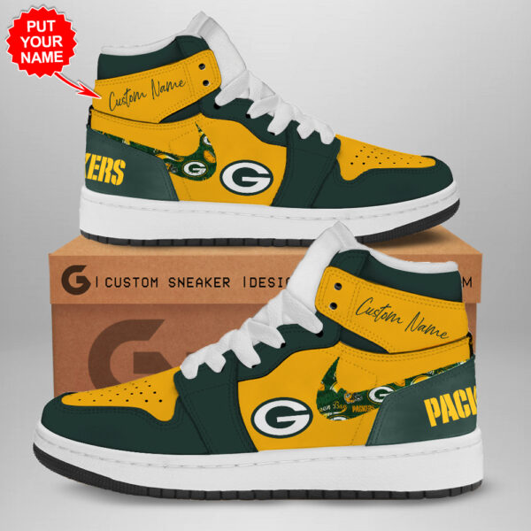 Tubopro Green Bay Packers AJ1 High Sneakers Shoes For Men And Women