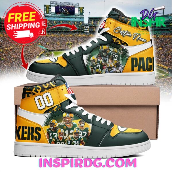Tubopro Green Bay Packers AJ1 High Sneakers Shoes For Men And Women