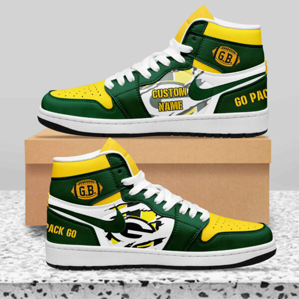 Tubopro Green Bay Packers AJ1 High Sneakers Shoes For Men And Women