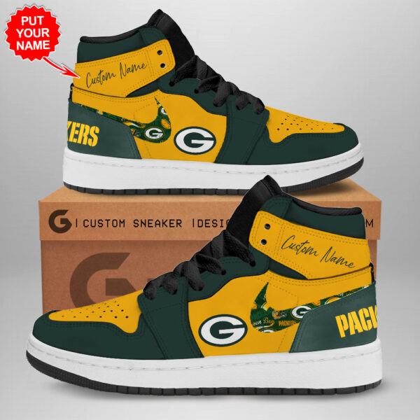 Tubopro Green Bay Packers AJ1 High Sneakers Shoes For Men And Women