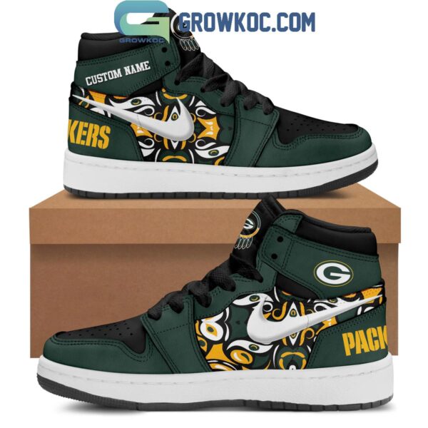 Tubopro Green Bay Packers AJ1 High Sneakers Shoes For Men And Women
