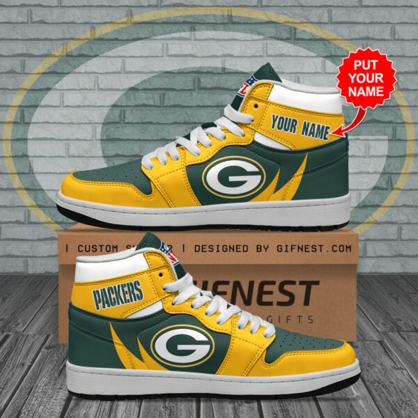Tubopro Green Bay Packers NFL AJ1 High Sneakers Shoes For Men And Women