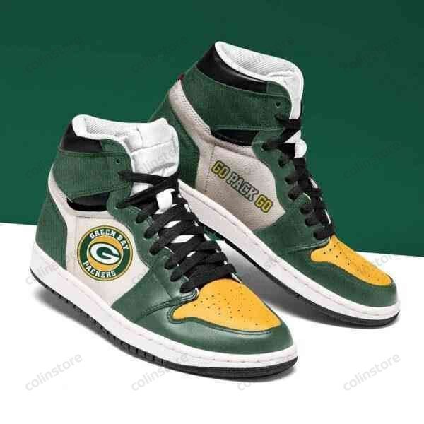 Tubopro Green Bay Packers NFL AJ1 High Sneakers Shoes For Men And Women