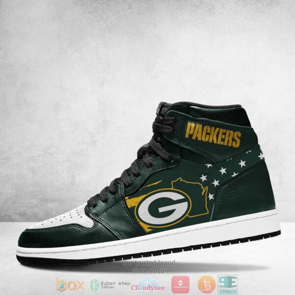 Tubopro Green Bay Packers NFL AJ1 High Sneakers Shoes For Men And Women - Image 3