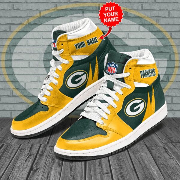 Tubopro Green Bay Packers NFL AJ1 High Sneakers Shoes For Men And Women - Image 2