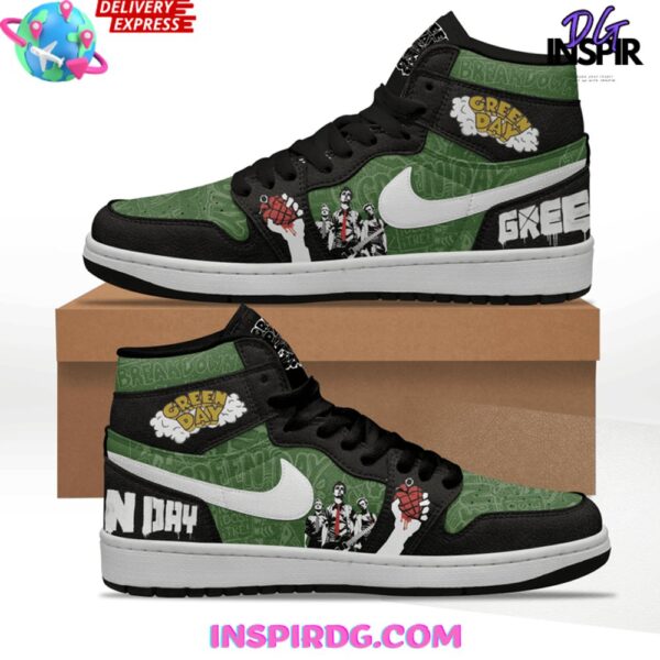 Tubopro Green Day AJ1 High Sneakers Shoes For Men And Women - Image 2