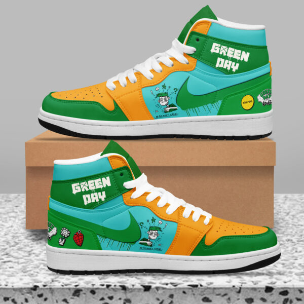 Tubopro Green Day AJ1 High Sneakers Shoes For Men And Women - Image 2