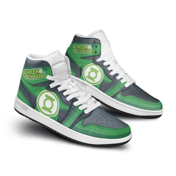 Tubopro Green Lantern AJ1 High Sneakers Shoes For Men And Women - Image 2