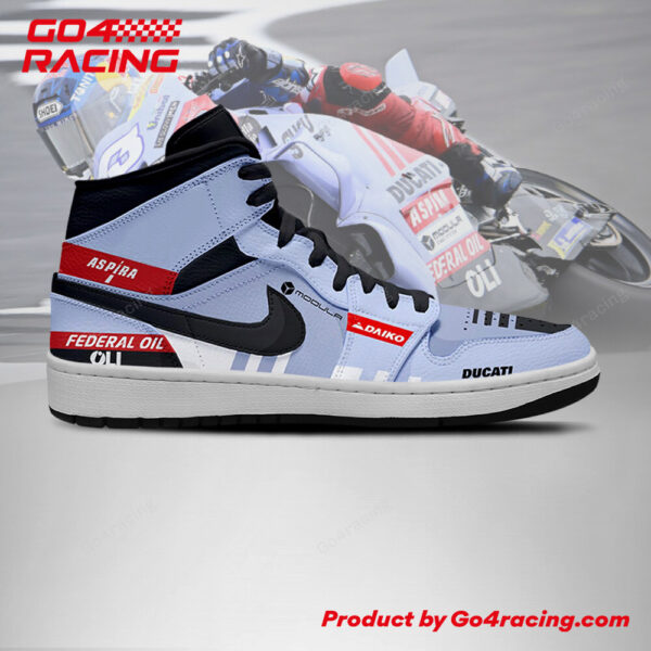 Tubopro Gresini Racing Ducati AJ1 High Sneakers Shoes For Men And Women - Image 3