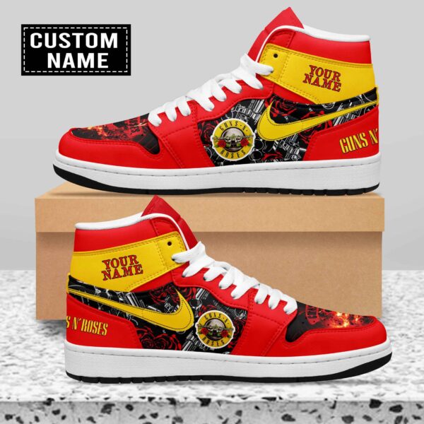 Tubopro Guns N Roses AJ1 High Sneakers Shoes For Men And Women - Image 2