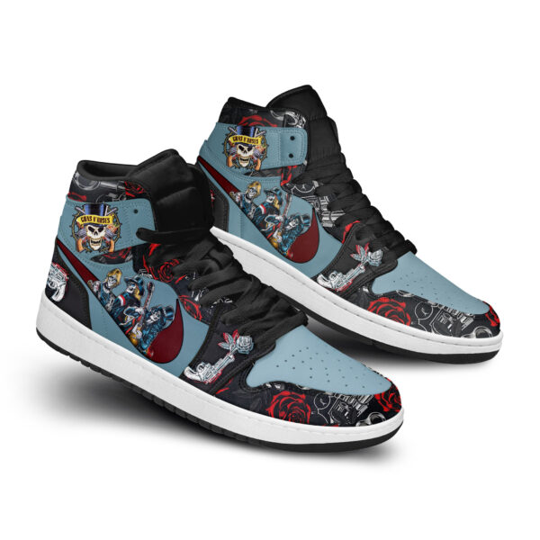 Tubopro Guns N Roses AJ1 High Sneakers Shoes For Men And Women - Image 2