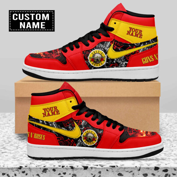 Tubopro Guns N Roses AJ1 High Sneakers Shoes For Men And Women - Image 2