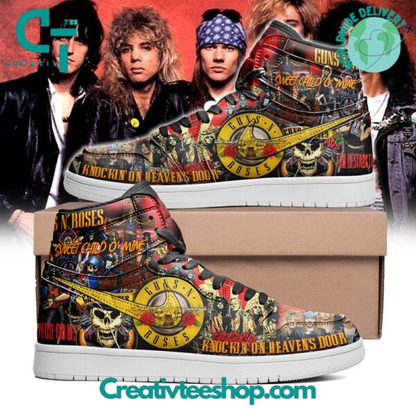 Tubopro Guns n Roses Heaven Door AJ1 High Sneakers Shoes For Men And Women