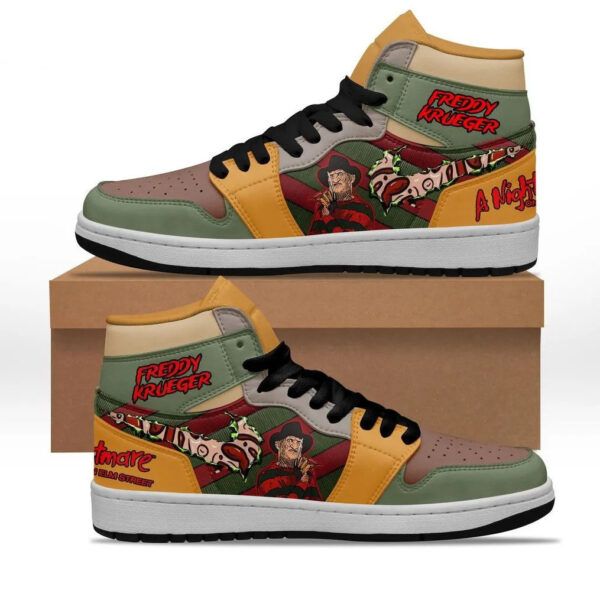 Tubopro Halloween Freddy Krueger AJ1 High Sneakers Shoes For Men And Women