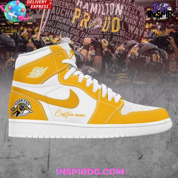 Tubopro Hamilton Tiger-Cats AJ1 High Sneakers Shoes For Men And Women - Image 2