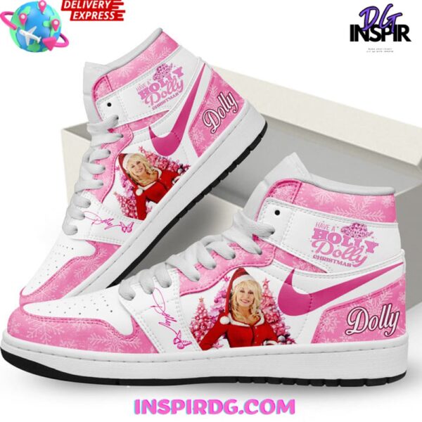 Tubopro Have A Holly Dolly Christmas AJ1 High Sneakers Shoes For Men And Women - Image 2