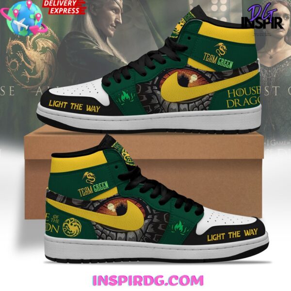 Tubopro House Of The Dragon Team Green AJ1 High Sneakers Shoes For Men And Women