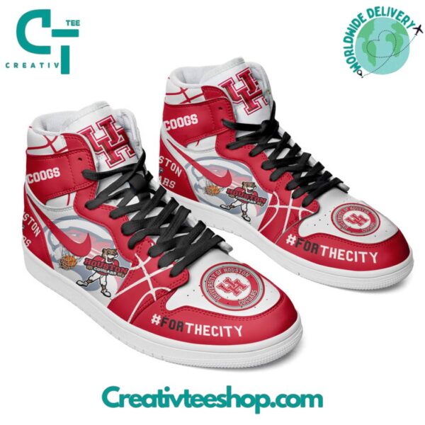 Tubopro Houston Cougars AJ1 High Sneakers Shoes For Men And Women - Image 2