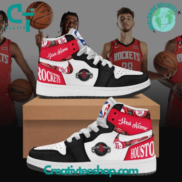 Tubopro Houston Rockets AJ1 High Sneakers Shoes For Men And Women