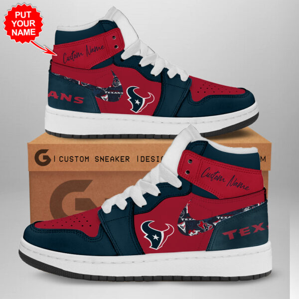 Tubopro Houston Texans AJ1 High Sneakers Shoes For Men And Women