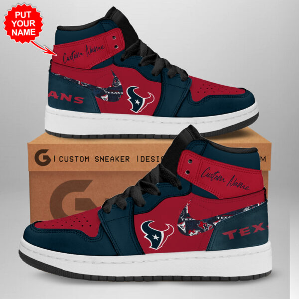 Tubopro Houston Texans AJ1 High Sneakers Shoes For Men And Women