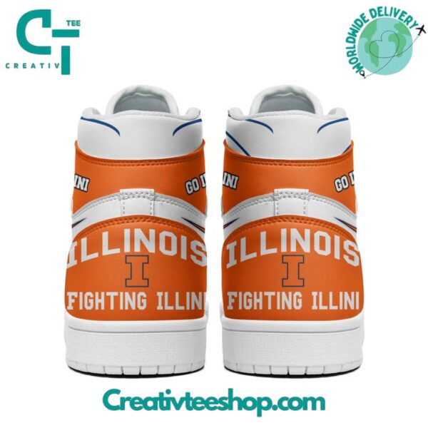 Tubopro Illinois Fighting Illini AJ1 High Sneakers Shoes For Men And Women - Image 3