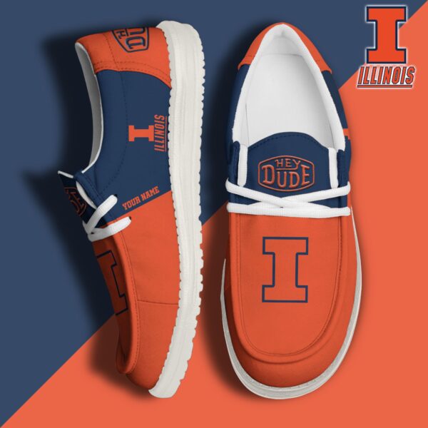 Tubopro Illinois Fighting Illini Personalized Hey Dude Shoes For Men And Women