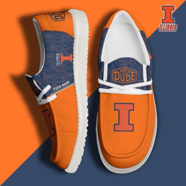 Tubopro Illinois Fighting Illini Personalized Hey Dude Shoes For Men And Women