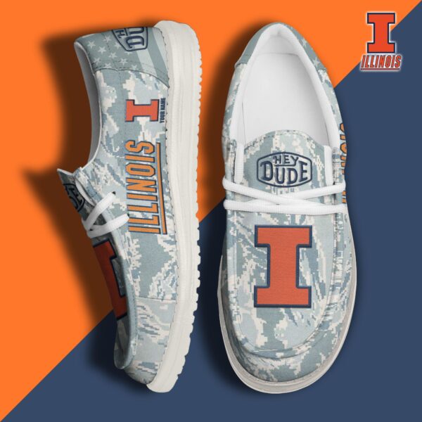 Tubopro Illinois Fighting Illini Personalized Hey Dude Shoes For Men And Women