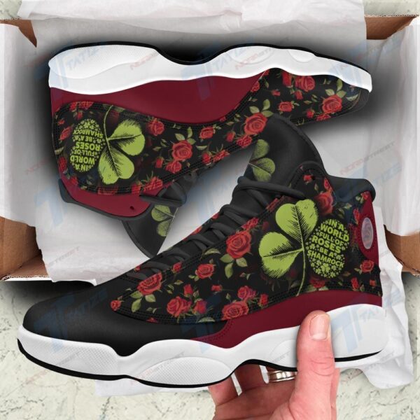 Tubopro In A World Full Of Roses Be A Shamrock AJ13 Sneakers Shoes For Men And Women - Image 2