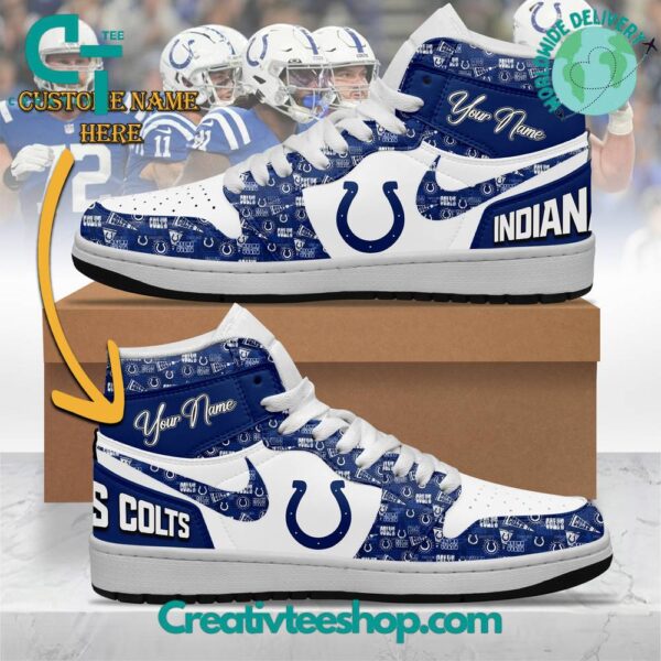 Tubopro Indianapolis Colts AJ1 High Sneakers Shoes For Men And Women
