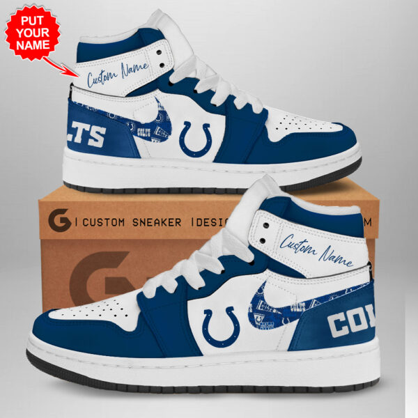 Tubopro Indianapolis Colts AJ1 High Sneakers Shoes For Men And Women