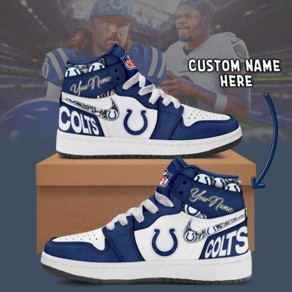 Tubopro Indianapolis Colts AJ1 High Sneakers Shoes For Men And Women