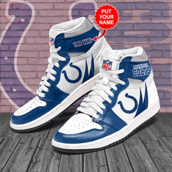 Tubopro Indianapolis Colts NFL AJ1 High Sneakers Shoes For Men And Women