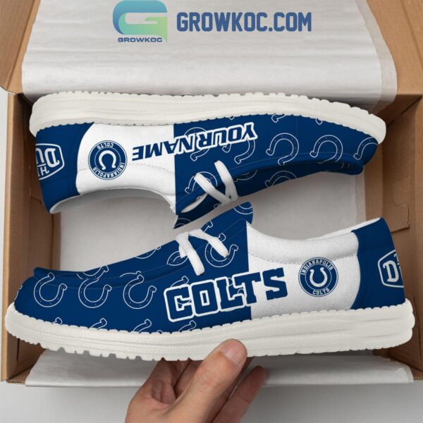 Tubopro Indianapolis Colts Personalized Hey Dude Shoes For Men And Women