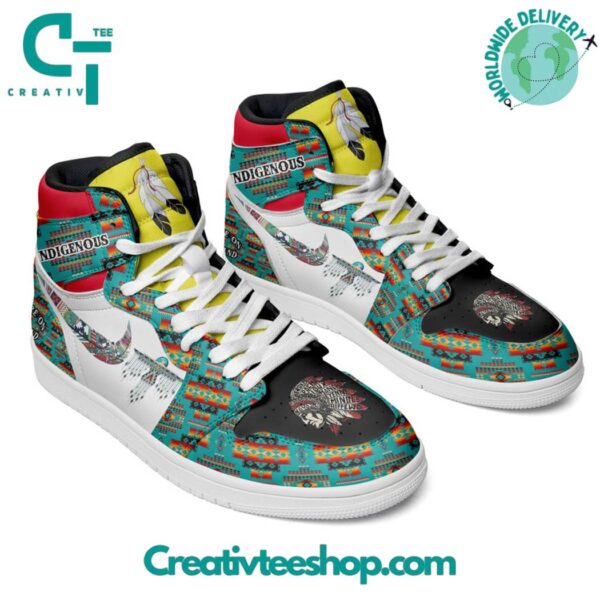 Tubopro Indigenous You Are On Stolen Land AJ1 High Sneakers Shoes For Men And Women - Image 2