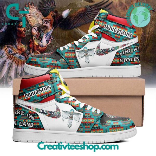 Tubopro Indigenous You Are On Stolen Land AJ1 High Sneakers Shoes For Men And Women