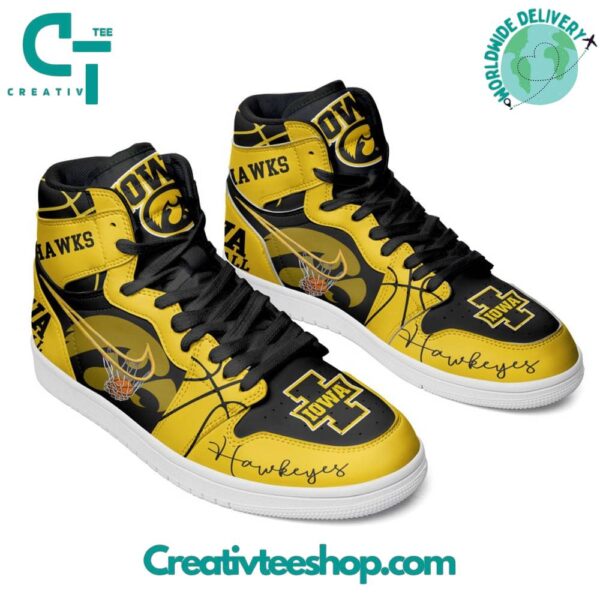 Tubopro Iowa Hawkeyes AJ1 High Sneakers Shoes For Men And Women - Image 2