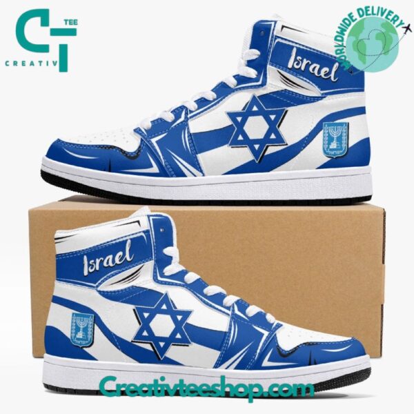 Tubopro Israel Flag AJ1 High Sneakers Shoes For Men And Women