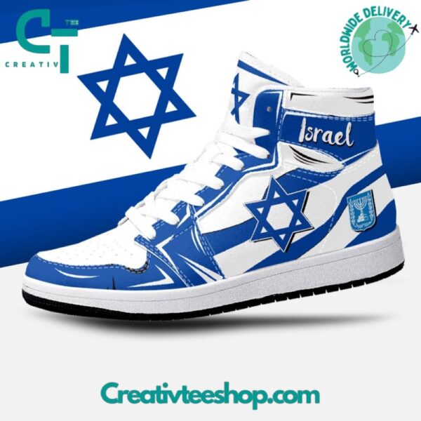 Tubopro Israel Flag AJ1 High Sneakers Shoes For Men And Women - Image 2