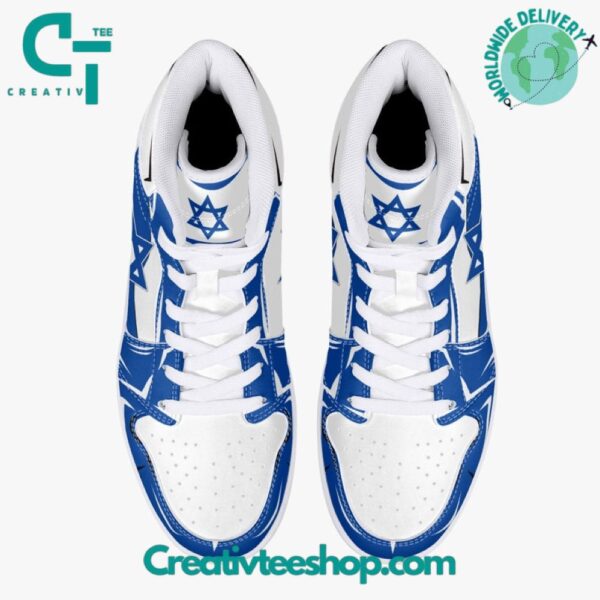 Tubopro Israel Flag AJ1 High Sneakers Shoes For Men And Women - Image 3